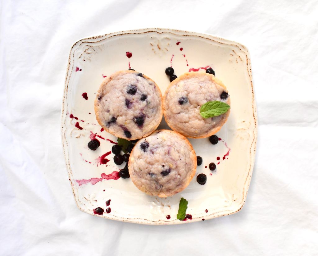 Blueberry ricotta muffins with lemon. 